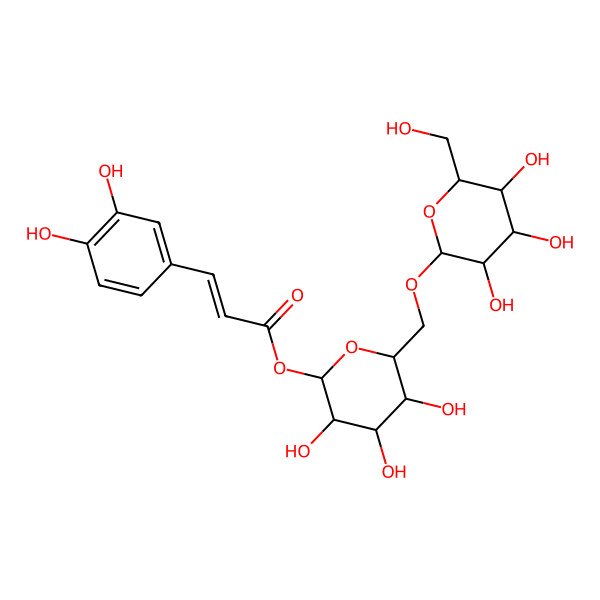 2D Structure of [3,4,5-Trihydroxy-6-[[3,4,5-trihydroxy-6-(hydroxymethyl)oxan-2-yl]oxymethyl]oxan-2-yl] 3-(3,4-dihydroxyphenyl)prop-2-enoate