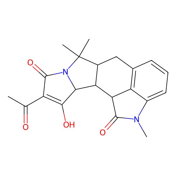 2D Structure of (1S,2R,3S,9R)-5-acetyl-4-hydroxy-8,8,16-trimethyl-7,16-diazapentacyclo[9.6.1.02,9.03,7.015,18]octadeca-4,11(18),12,14-tetraene-6,17-dione