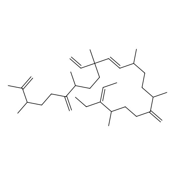 2D Structure of (3R,7R,10S,11E,13R,16R,20R,21Z)-10-ethenyl-21-ethyl-2,3,7,10,13,16,20-heptamethyl-6,17-dimethylidenetricosa-1,11,21-triene