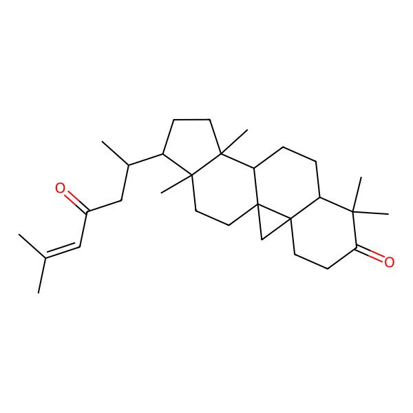 2D Structure of (1S,3R,8R,11R,12S,15R,16R)-7,7,12,16-tetramethyl-15-[(2R)-6-methyl-4-oxohept-5-en-2-yl]pentacyclo[9.7.0.01,3.03,8.012,16]octadecan-6-one
