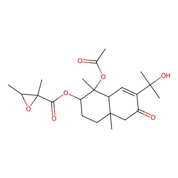 2D Structure of [(1R,2R,4aR,8aR)-1-acetyloxy-7-(2-hydroxypropan-2-yl)-1,4a-dimethyl-6-oxo-3,4,5,8a-tetrahydro-2H-naphthalen-2-yl] (2S,3S)-2,3-dimethyloxirane-2-carboxylate