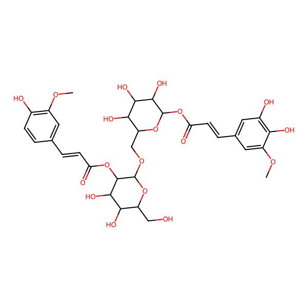2D Structure of [2-[[6-[3-(3,4-Dihydroxy-5-methoxyphenyl)prop-2-enoyloxy]-3,4,5-trihydroxyoxan-2-yl]methoxy]-4,5-dihydroxy-6-(hydroxymethyl)oxan-3-yl] 3-(4-hydroxy-3-methoxyphenyl)prop-2-enoate
