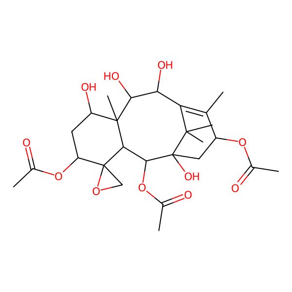 2D Structure of [(1'S,2S,2'S,3'R,5'S,7'S,8'S,9'R,10'R)-2',13'-diacetyloxy-1',7',9',10'-tetrahydroxy-8',12',15',15'-tetramethylspiro[oxirane-2,4'-tricyclo[9.3.1.03,8]pentadec-11-ene]-5'-yl] acetate