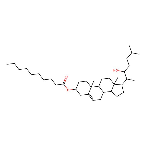 2D Structure of [(3S,8S,9S,10R,13S,14S,17R)-17-[(2S,3R)-3-hydroxy-6-methylheptan-2-yl]-10,13-dimethyl-2,3,4,7,8,9,11,12,14,15,16,17-dodecahydro-1H-cyclopenta[a]phenanthren-3-yl] decanoate