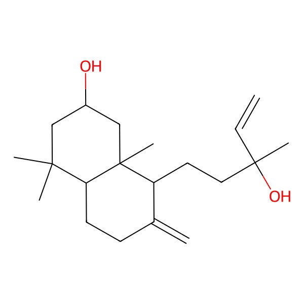 2D Structure of 8-(3-hydroxy-3-methylpent-4-enyl)-4,4,8a-trimethyl-7-methylidene-2,3,4a,5,6,8-hexahydro-1H-naphthalen-2-ol