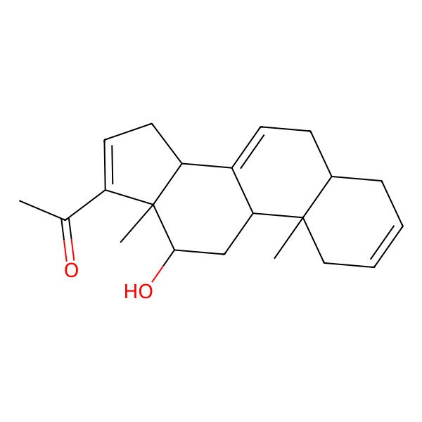 2D Structure of 1-[(5R,9R,10S,12R,13S,14S)-12-hydroxy-10,13-dimethyl-4,5,6,9,11,12,14,15-octahydro-1H-cyclopenta[a]phenanthren-17-yl]ethanone