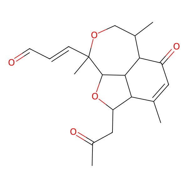 2D Structure of (E)-3-[(4S,8R,9R,12S,13R)-5,9,12-trimethyl-7-oxo-3-(2-oxopropyl)-2,11-dioxatricyclo[6.4.1.04,13]tridec-5-en-12-yl]prop-2-enal