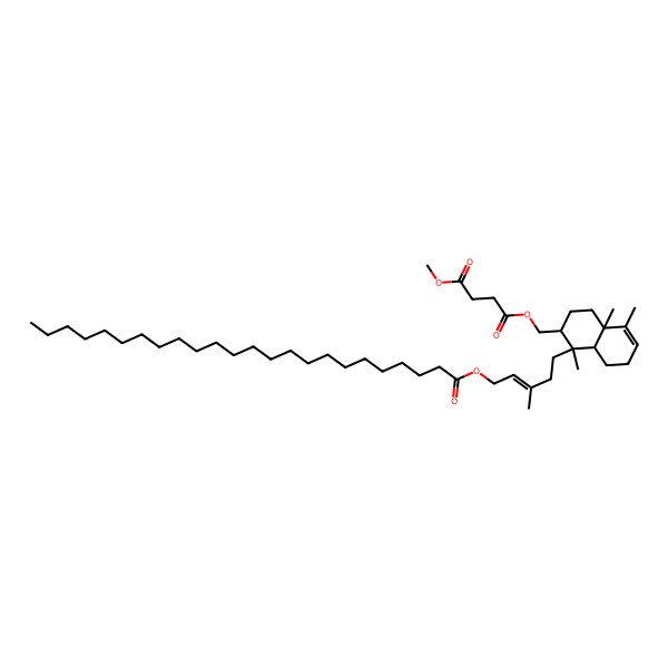 2D Structure of 4-O-[[1,4a,5-trimethyl-1-(3-methyl-5-tetracosanoyloxypent-3-enyl)-2,3,4,7,8,8a-hexahydronaphthalen-2-yl]methyl] 1-O-methyl butanedioate