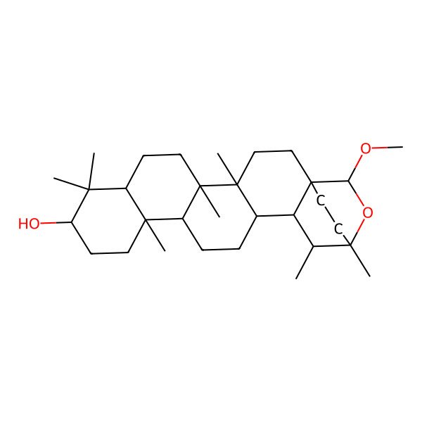 2D Structure of (1S,4R,5R,8R,10S,13R,14R,17R,18S,19S,20R,22S)-22-methoxy-4,5,9,9,13,19,20-heptamethyl-21-oxahexacyclo[18.2.2.01,18.04,17.05,14.08,13]tetracosan-10-ol