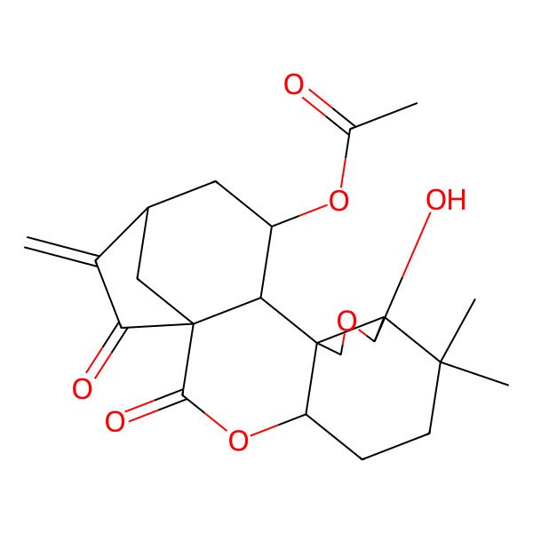 2D Structure of [(1S,4S,8R,9R,12S,13S,14S,16S)-9-hydroxy-7,7-dimethyl-17-methylidene-2,18-dioxo-3,10-dioxapentacyclo[14.2.1.01,13.04,12.08,12]nonadecan-14-yl] acetate
