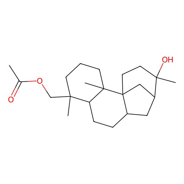 2D Structure of [(1R,2S,6S,7R,10S,12S,13S)-13-hydroxy-2,6,13-trimethyl-6-tetracyclo[10.3.1.01,10.02,7]hexadecanyl]methyl acetate