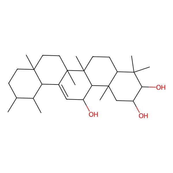 2D Structure of 4,4,6a,6b,8a,11,12,14b-octamethyl-2,3,4a,5,6,7,8,9,10,11,12,12a,14,14a-tetradecahydro-1H-picene-2,3,14-triol