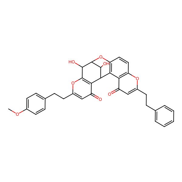2D Structure of (1R,13R,14S,21S)-14,21-dihydroxy-17-[2-(4-methoxyphenyl)ethyl]-6-(2-phenylethyl)-7,12,16-trioxapentacyclo[11.7.1.02,11.03,8.015,20]henicosa-2(11),3(8),5,9,15(20),17-hexaene-4,19-dione