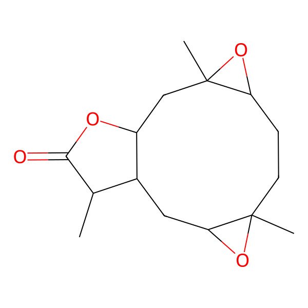 2D Structure of (1R,3S,5R,8R,10S,12S,15R)-5,10,15-trimethyl-4,9,13-trioxatetracyclo[10.3.0.03,5.08,10]pentadecan-14-one