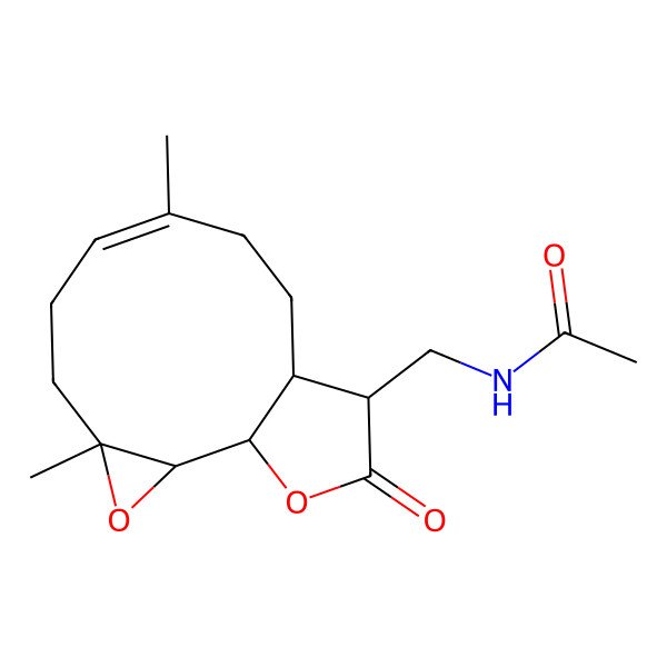 2D Structure of N-[[(1S,2S,4S,7Z,11S,12R)-4,8-dimethyl-13-oxo-3,14-dioxatricyclo[9.3.0.02,4]tetradec-7-en-12-yl]methyl]acetamide