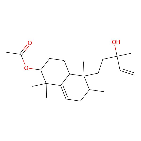 2D Structure of [(2S,4aR,5R,6R)-5-[(3S)-3-hydroxy-3-methylpent-4-enyl]-1,1,5,6-tetramethyl-2,3,4,4a,6,7-hexahydronaphthalen-2-yl] acetate
