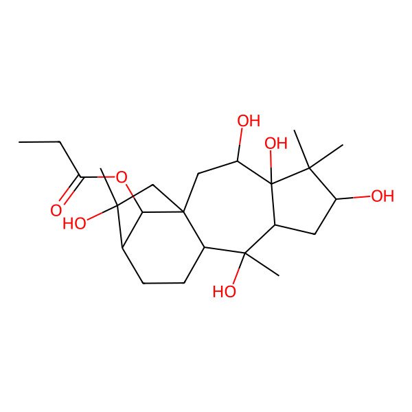 2D Structure of [(1S,3R,4R,6S,8S,9R,10R,13R,14R,16R)-3,4,6,9,14-pentahydroxy-5,5,9,14-tetramethyl-16-tetracyclo[11.2.1.01,10.04,8]hexadecanyl] propanoate