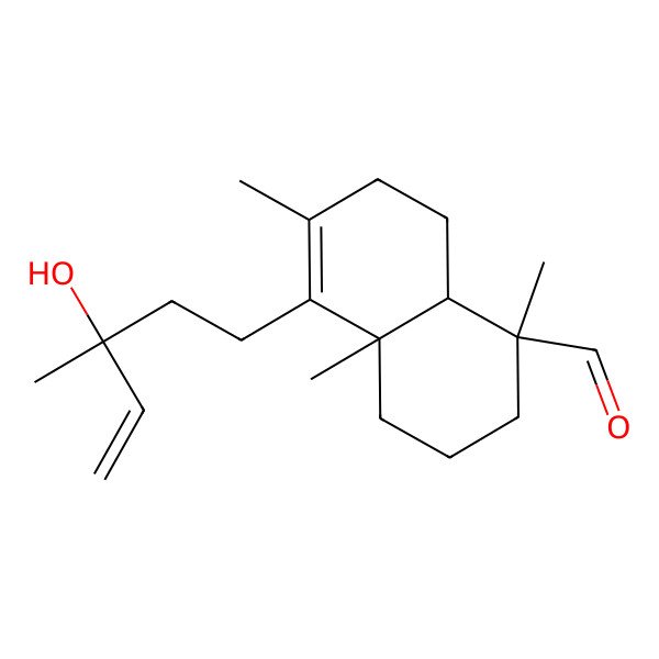 2D Structure of (1S,4aR,8aS)-5-[(3S)-3-hydroxy-3-methylpent-4-enyl]-1,4a,6-trimethyl-2,3,4,7,8,8a-hexahydronaphthalene-1-carbaldehyde