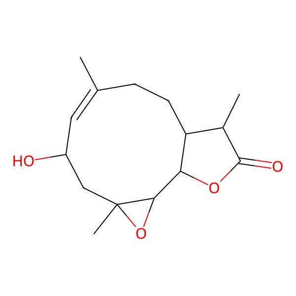 2D Structure of (1S,2S,4R,6S,7E,11S,12S)-6-hydroxy-4,8,12-trimethyl-3,14-dioxatricyclo[9.3.0.02,4]tetradec-7-en-13-one