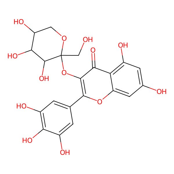 2D Structure of 5,7-Dihydroxy-3-[3,4,5-trihydroxy-2-(hydroxymethyl)oxan-2-yl]oxy-2-(3,4,5-trihydroxyphenyl)chromen-4-one