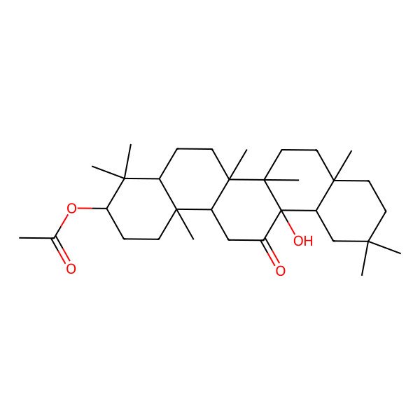 2D Structure of [(4aR,6aR,6aS,6bS,8aR,12aS,14aS,14bR)-6a-hydroxy-4,4,6a,6b,8a,11,11,14b-octamethyl-13-oxo-1,2,3,4a,5,6,7,8,9,10,12,12a,14,14a-tetradecahydropicen-3-yl] acetate