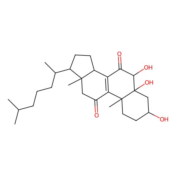 2D Structure of (3S,5R,6S,10R,13R)-3,5,6-trihydroxy-10,13-dimethyl-17-(6-methylheptan-2-yl)-1,2,3,4,6,12,14,15,16,17-decahydrocyclopenta[a]phenanthrene-7,11-dione