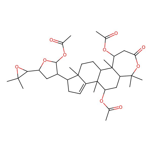 2D Structure of [3-Acetyloxy-15-[2-acetyloxy-5-(3,3-dimethyloxiran-2-yl)oxolan-3-yl]-2,7,7,11,16-pentamethyl-5-oxo-6-oxatetracyclo[9.7.0.02,8.012,16]octadec-12-en-10-yl] acetate