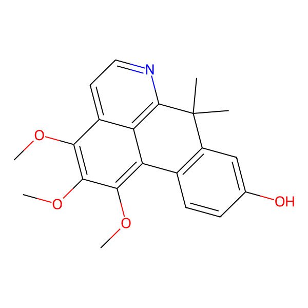 2D Structure of 7H-Dibenzo(de,g)quinolin-9-ol, 1,2,3-trimethoxy-7,7-dimethyl-