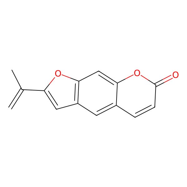 2D Structure of 7H-Furo(3,2-g)(1)benzopyran-7-one, 2-(1-methylethenyl)-