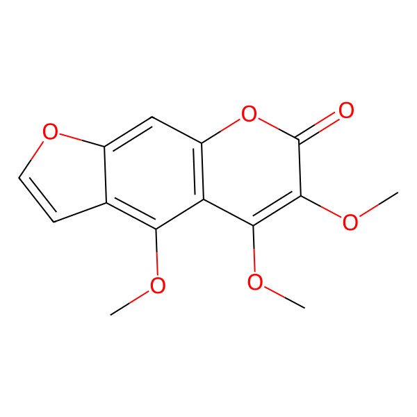 2D Structure of 7H-Furo[3,2-g][1]benzopyran-7-one, 4,5,6-trimethoxy-