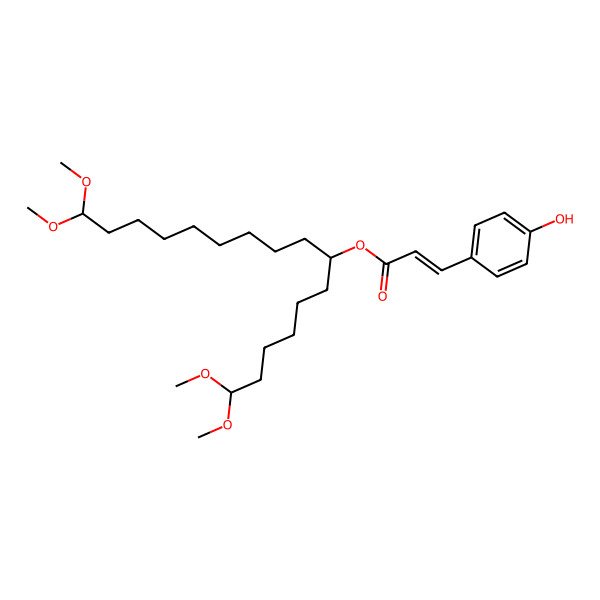2D Structure of [(7R)-1,1,16,16-tetramethoxyhexadecan-7-yl] (Z)-3-(4-hydroxyphenyl)prop-2-enoate