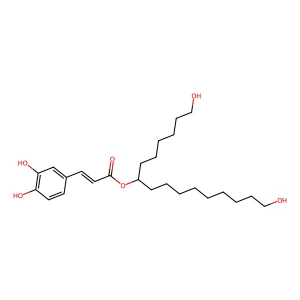 2D Structure of [(7R)-1,16-dihydroxyhexadecan-7-yl] (E)-3-(3,4-dihydroxyphenyl)prop-2-enoate