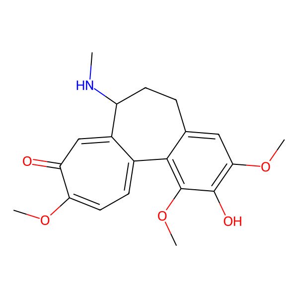 2D Structure of (7R)-2-hydroxy-1,3,10-trimethoxy-7-(methylamino)-6,7-dihydro-5H-benzo[a]heptalen-9-one