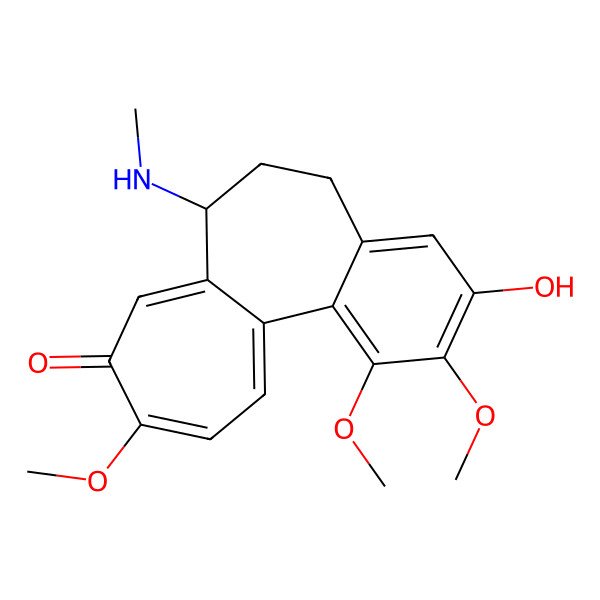 2D Structure of (7R)-3-hydroxy-1,2,10-trimethoxy-7-(methylamino)-6,7-dihydro-5H-benzo[a]heptalen-9-one