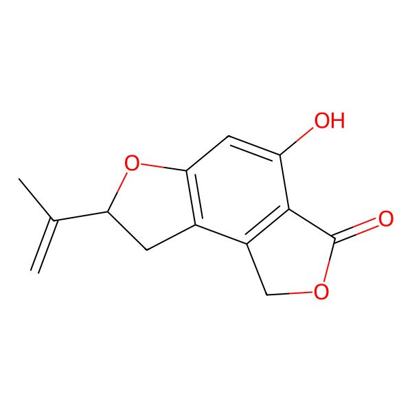 2D Structure of (7R)-4-hydroxy-7-prop-1-en-2-yl-7,8-dihydro-1H-furo[3,4-e][1]benzofuran-3-one