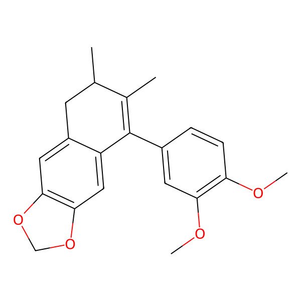 2D Structure of (7R)-5-(3,4-dimethoxyphenyl)-6,7-dimethyl-7,8-dihydrobenzo[f][1,3]benzodioxole