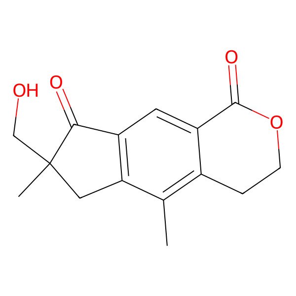 2D Structure of (7R)-7-(hydroxymethyl)-5,7-dimethyl-4,6-dihydro-3H-cyclopenta[g]isochromene-1,8-dione