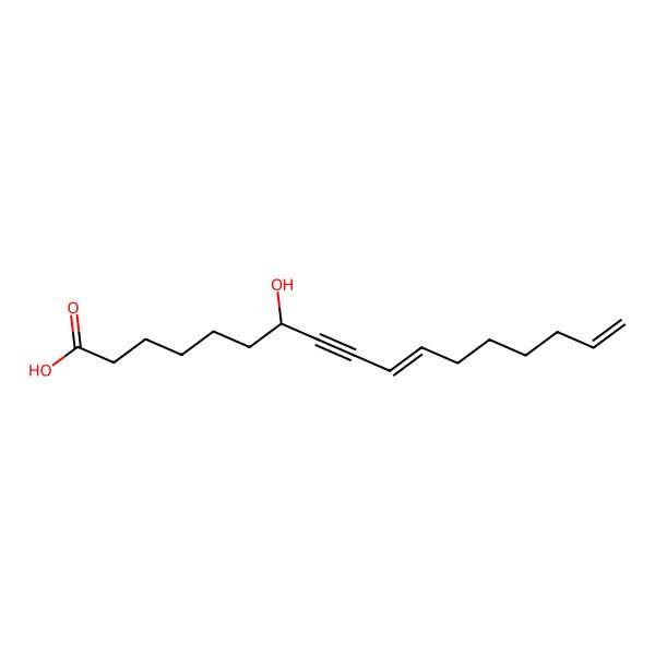 2D Structure of (7R,10E)-7-hydroxyheptadeca-10,16-dien-8-ynoic acid