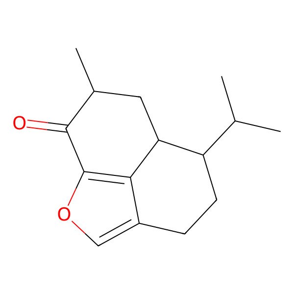 2D Structure of (7R,8R,10S)-10-methyl-7-propan-2-yl-2-oxatricyclo[6.3.1.04,12]dodeca-1(12),3-dien-11-one