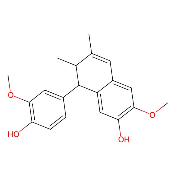 2D Structure of (7R,8S)-8-(4-Hydroxy-3-methoxyphenyl)-3-methoxy-6,7-dimethyl-7,8-dihydronaphthalen-2-ol