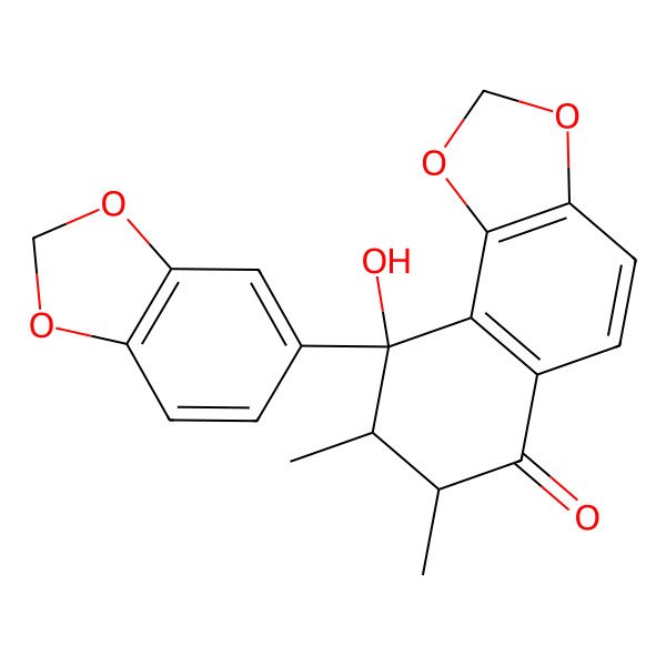 2D Structure of (7R,8S,9R)-9-(1,3-benzodioxol-5-yl)-9-hydroxy-7,8-dimethyl-7,8-dihydrobenzo[g][1,3]benzodioxol-6-one