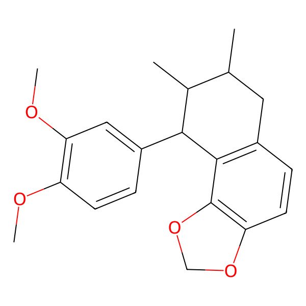 2D Structure of (7R,8S,9R)-9-(3,4-dimethoxyphenyl)-7,8-dimethyl-6,7,8,9-tetrahydrobenzo[g][1,3]benzodioxole