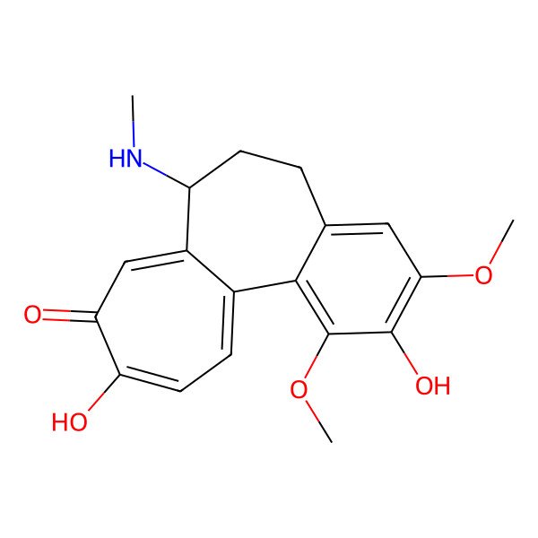 2D Structure of (7S)-2,10-dihydroxy-1,3-dimethoxy-7-(methylamino)-6,7-dihydro-5H-benzo[a]heptalen-9-one