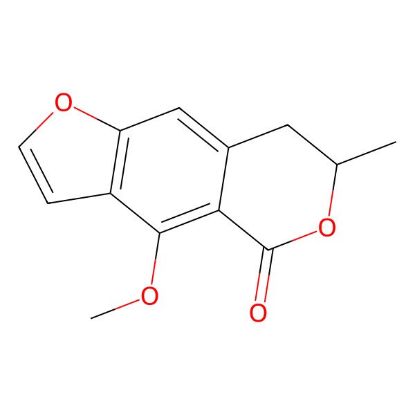 2D Structure of (7S)-4-methoxy-7-methyl-7,8-dihydrofuro[2,3-g]isochromen-5-one