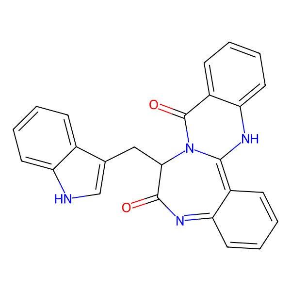 2D Structure of (7S)-7-(1H-indol-3-ylmethyl)-7,14-dihydroquinazolino[3,2-d][1,4]benzodiazepine-6,9-dione