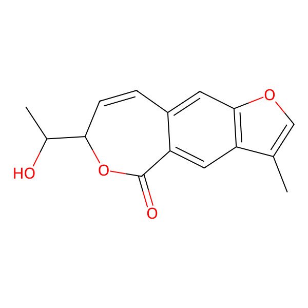 2D Structure of (7S)-7-[(1S)-1-hydroxyethyl]-3-methyl-7H-furo[2,3-h][2]benzoxepin-5-one