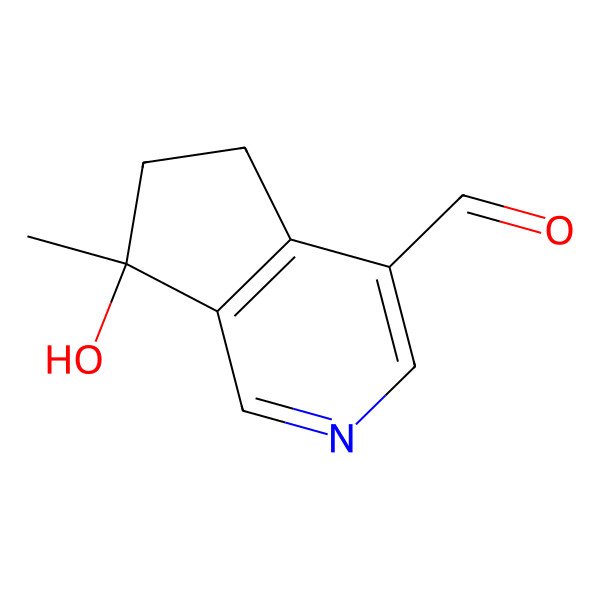 2D Structure of (7S)-7-hydroxy-7-methyl-5,6-dihydrocyclopenta[c]pyridine-4-carbaldehyde