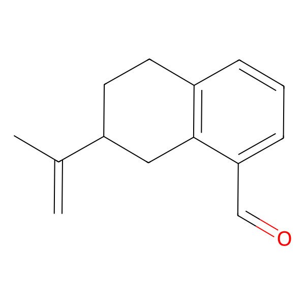 2D Structure of (7S)-7-prop-1-en-2-yl-5,6,7,8-tetrahydronaphthalene-1-carbaldehyde