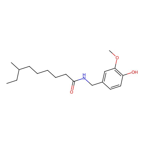 2D Structure of (7S)-N-[(4-hydroxy-3-methoxyphenyl)methyl]-7-methylnonanamide