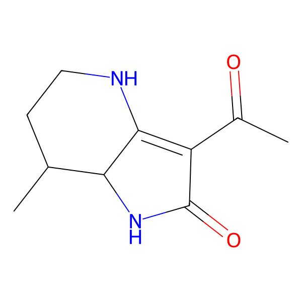 2D Structure of (7S,7aR)-3-acetyl-7-methyl-1,4,5,6,7,7a-hexahydropyrrolo[3,2-b]pyridin-2-one